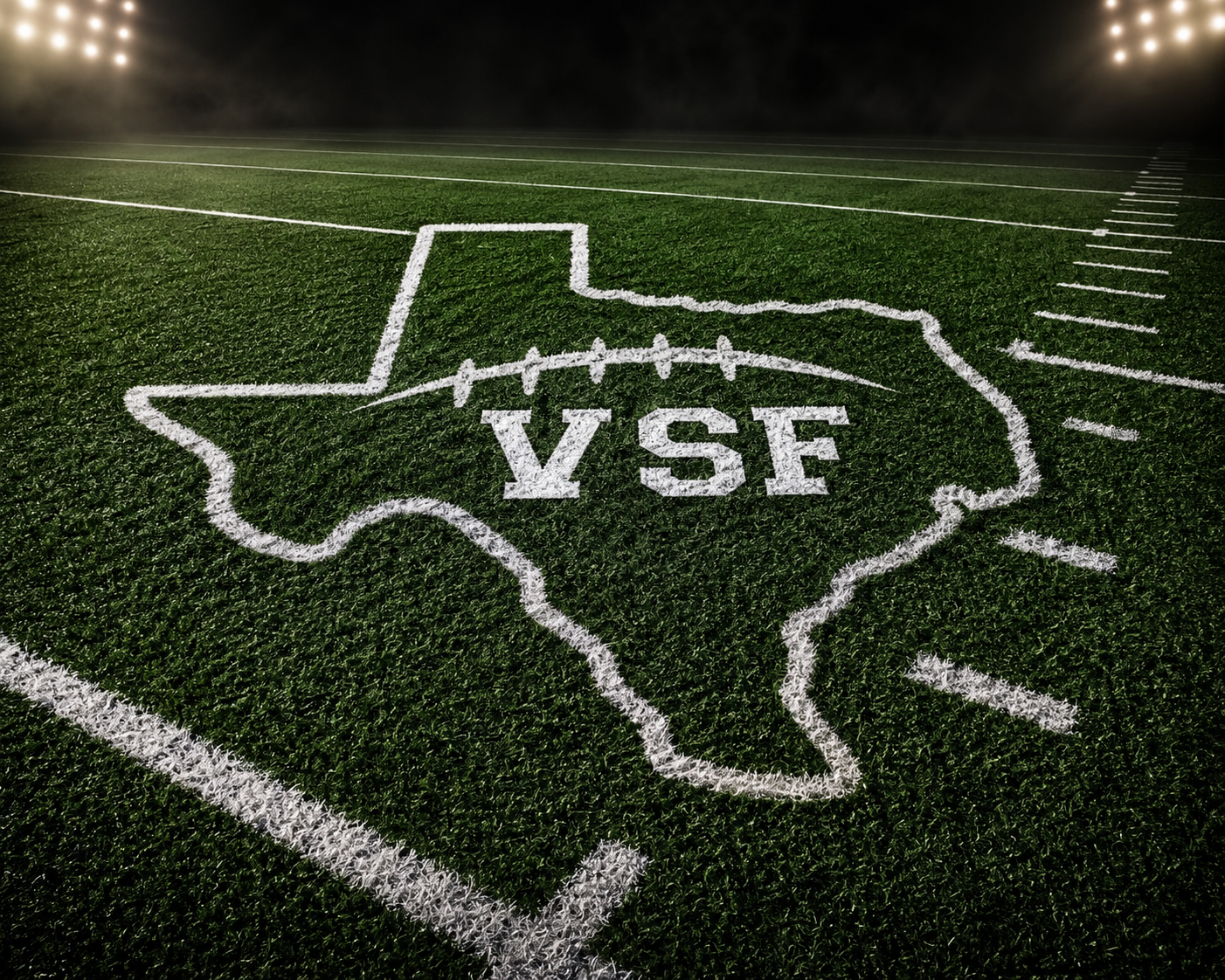 VSF football field with Texas logo